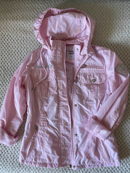 Ветровка с капюшоном розовая