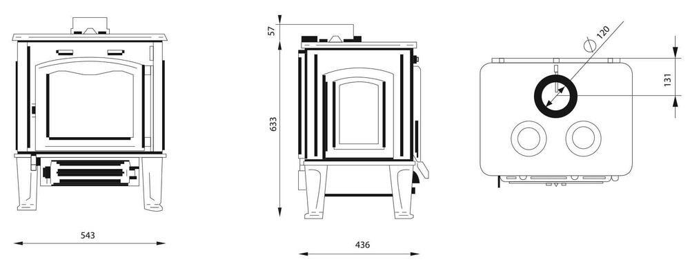 Piec kominek żeliwny FERGUSS SHORT L / HERMES 10,8kW Ekoprojekt MONTAŻ
