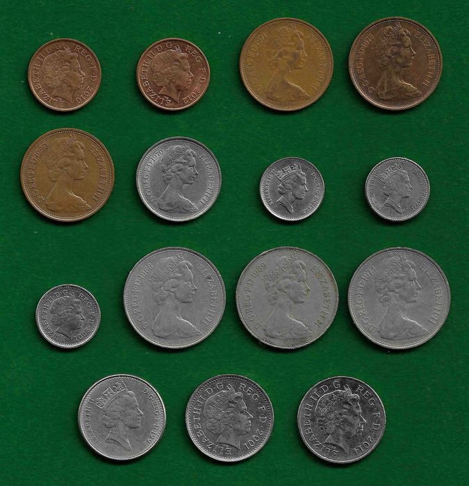 Coleção de (50) moedas - REINO UNIDO