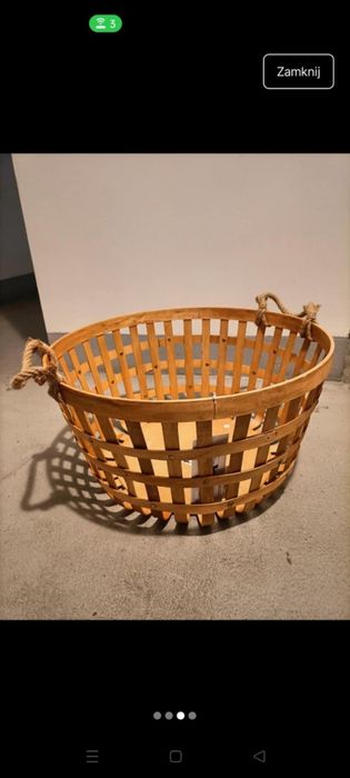 Kosz na koce pojemnik Ikea Vaxthus boho drewniany 

Kosz na koce nowy