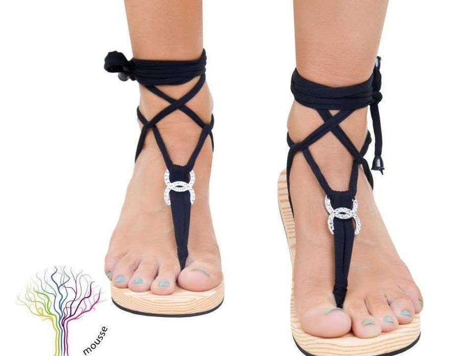 sandały - japonki wiązane