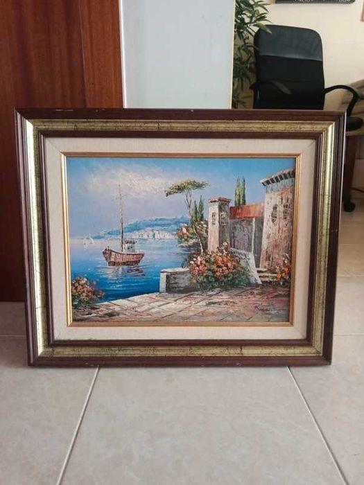 quadro paisagem com moldura