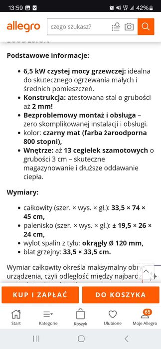 Piec koza piecyk z zestawem rur