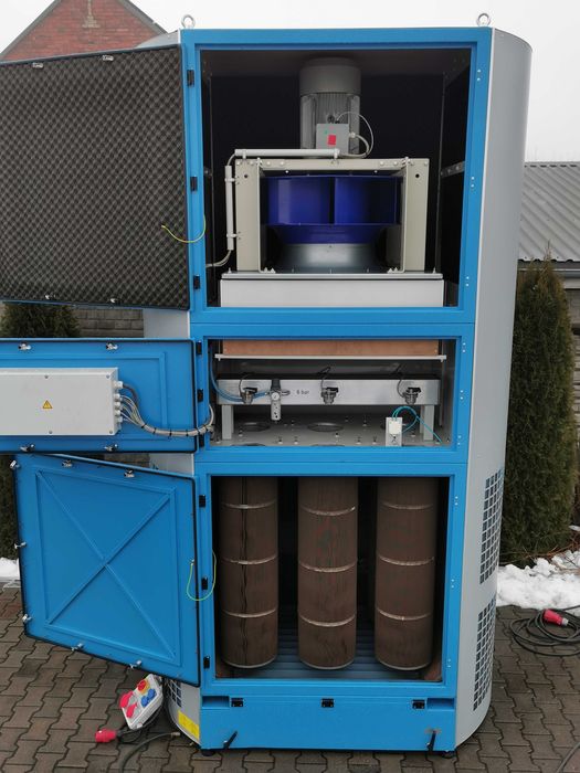 Odciąg dymu z hali, wieża wentylacyjna, filtrowentylacja IVAT