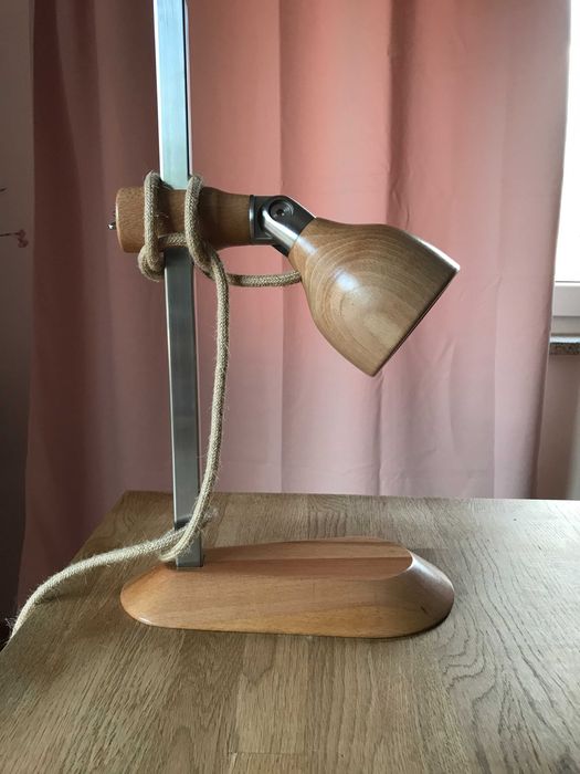 Presente requintado Candeeiro secretária, design, peça ÚNICA, madeira