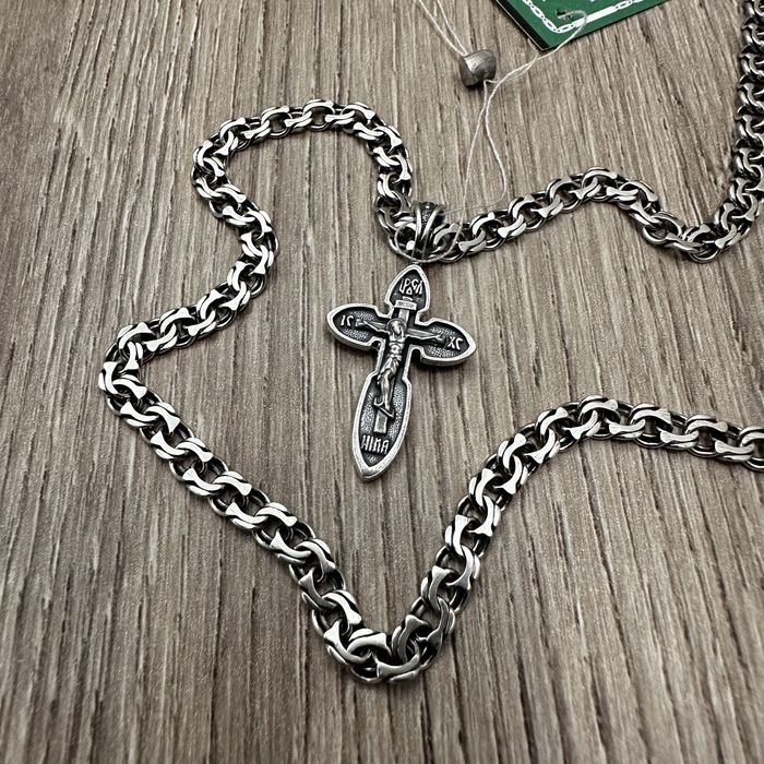 Срібний хрестик і ланцюжок козацький бісмарк