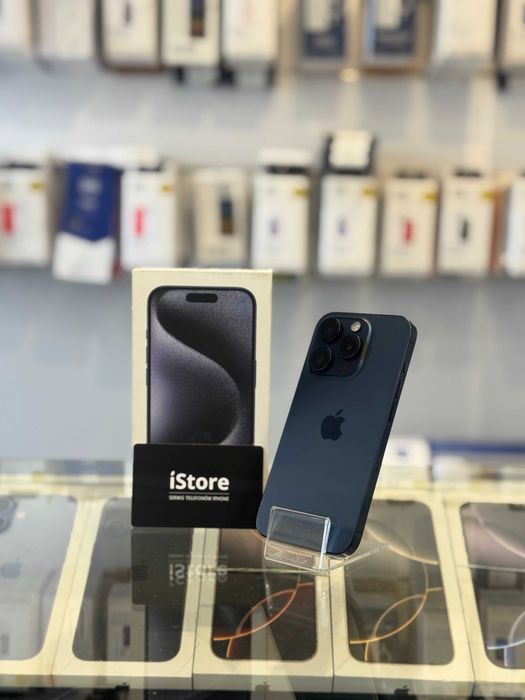 iPhone 15 PRO • 1 TB • Blue Titanium • 100% bateria • GWARANCJA • raty • 1 TERABAJT