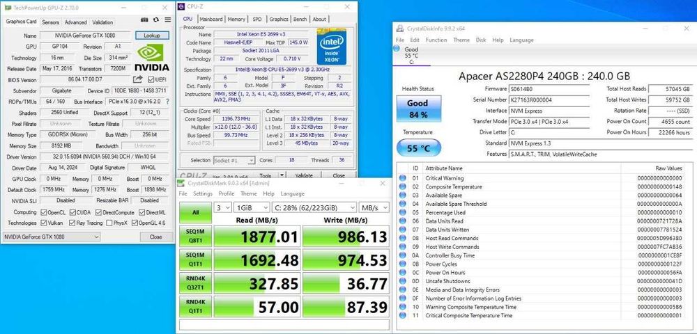 Игровой ПК на Xeon E5-2699v3 (18/36) + GTX 1080 + 64GB ECC