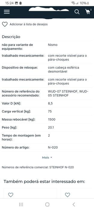 Engate de reboque nissan juke 2010/2019