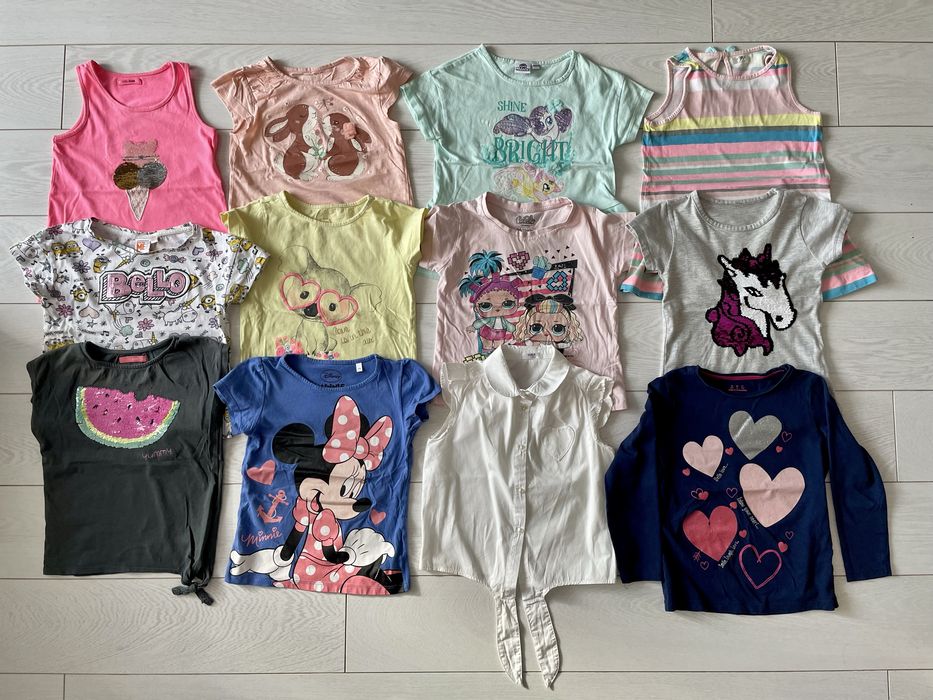 T-shirt dziewczęce zestaw 12 szt. r.116 (5-6 lat) Smyk C&A + GRATISY