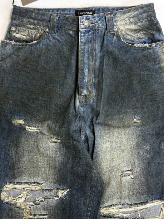 Джинси Balenciaga Cargo faded baggy opium archive синие джинсы сині L