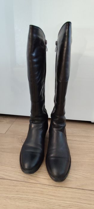 Skórzane długie kozaki Żurek r.38/39