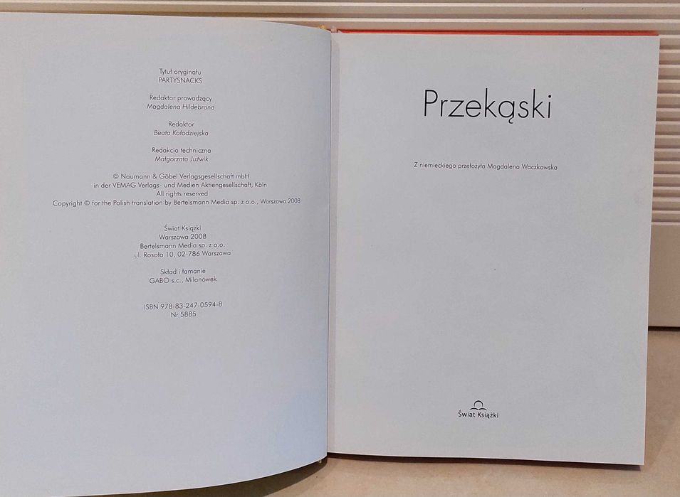 Przekąski oryginał "Partysnacks" książka tlumacz. M..Waczkowska