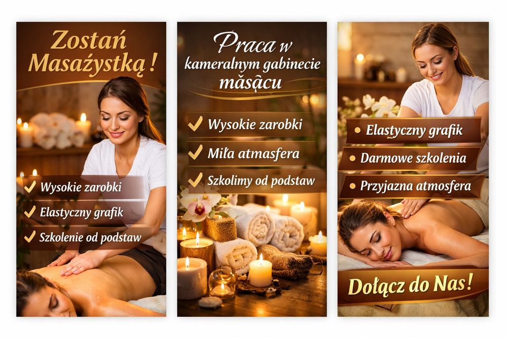 Masażystka – wysokie zarobki | elastyczny grafik | szkolenie gratis