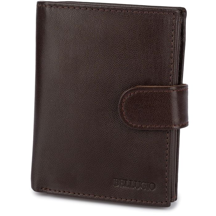 portfel męski skórzany zapinany bellugio - brązowy