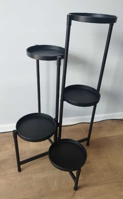 Kwietnik Stojak Metalowy na Kwiaty Dekoracje 5 Półek Czarny 80cm