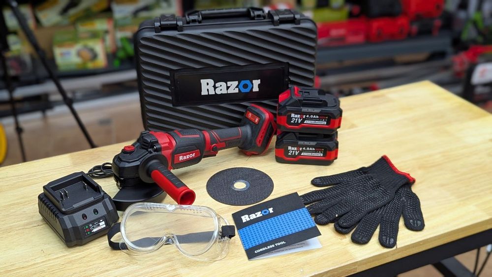 2акб High 4.0Ah+Болгарка Аккумуляторная +Очки+Кейс Подсветка Рег.об.