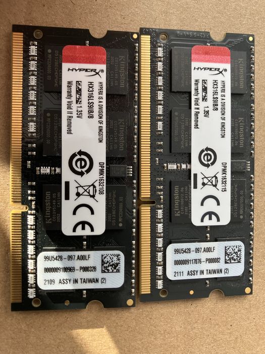 2x Pamieć HX316LS9IB 8GB
