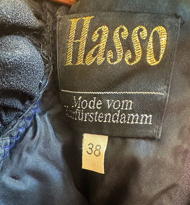 Sukienka Hasso z Berlina, lata 70-te vintage czarna retro