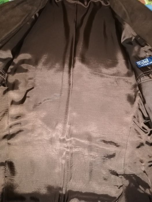 Blazer em pele camurça castanho Ralph Lauren T-L - original