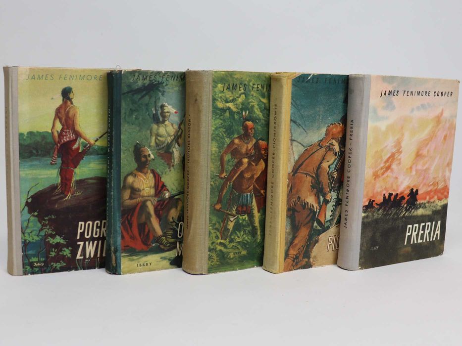 James Fenimore Cooper Pięcioksiąg Przygód Sokolego Oka STARE KSIĄŻKI