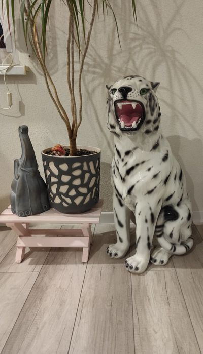 Jaguar 78 cm ceramika sygnowana