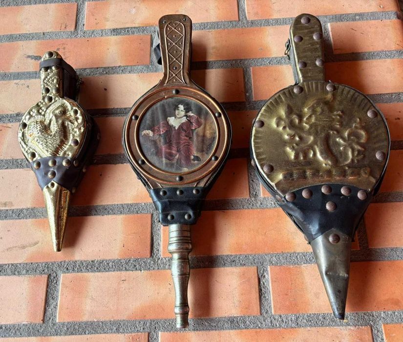 Fole de Lareira Antigo - Coleção. Conjunto de 3