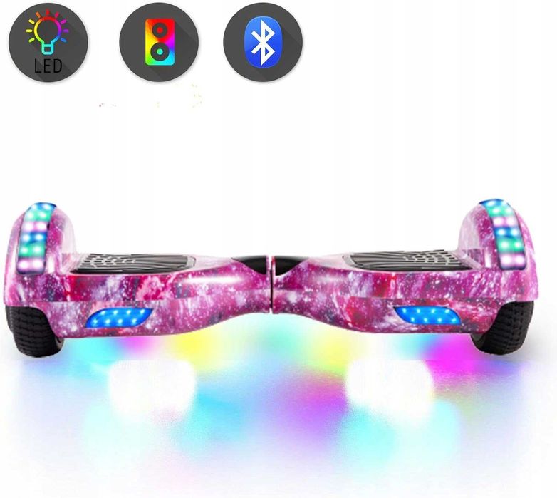 Deskorolka elektryczna hoverboard 6,5' cala deska bluetooth głośniki pink