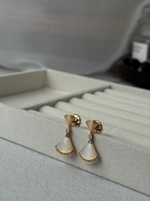 Bvlgari сережки, підвіска, браслет,позолота. Ювелірна біжутерія