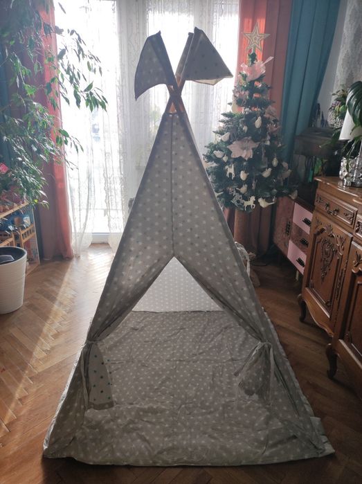 Duży namiot tipi szary w gwiazdki