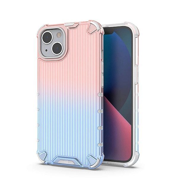 Ombre Protect Case etui do iPhone 14 pancerny pokrowiec różowo-niebies