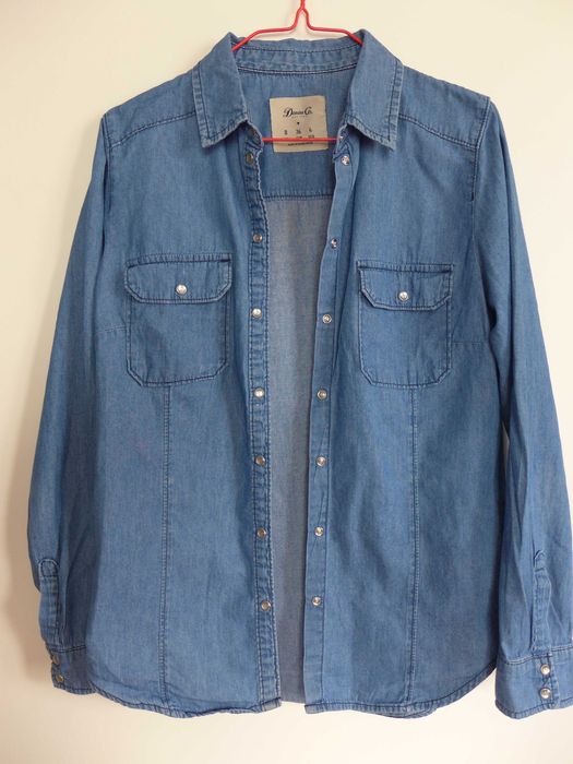 Klasyczna koszula jeansowa dżinsowa slim westernowa S 36 / XS 34