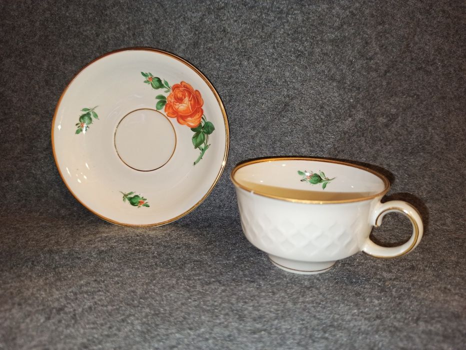 MEISSEN PGH Miśnia DUO Filiżanka Meissen Rose