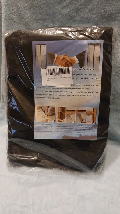 Moskitiera drzwi 120x220 rzep, magnes z falbanką NOWA