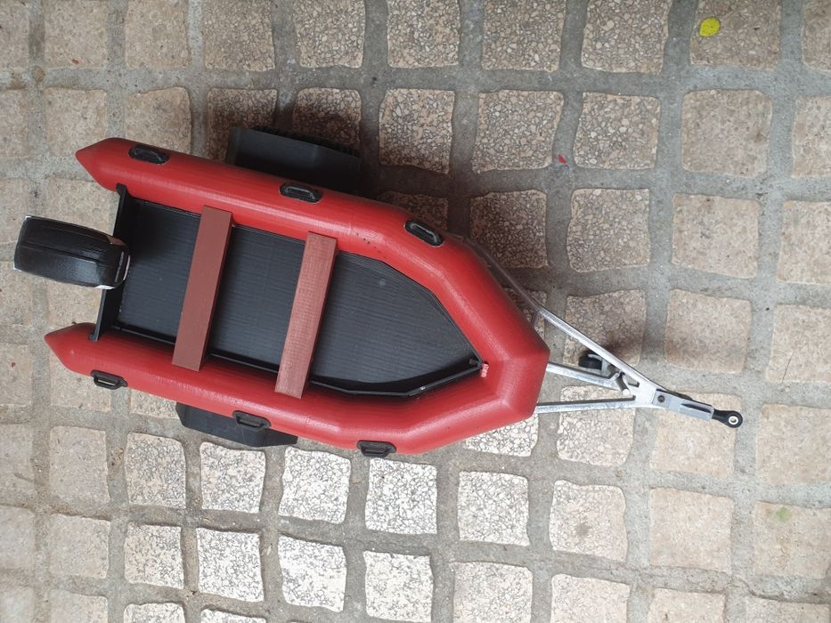 Barco com reboque para Rc Scale, brinquedo.  Modelo escala