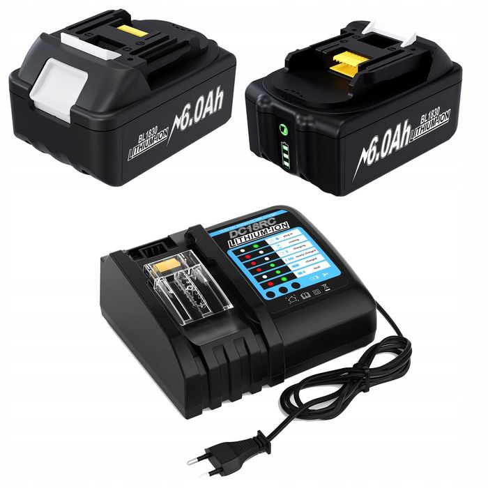 Ładowarka DC18RC do Makita BL1830 + 2 szt. BL1830 18V 5Ah Akumulator