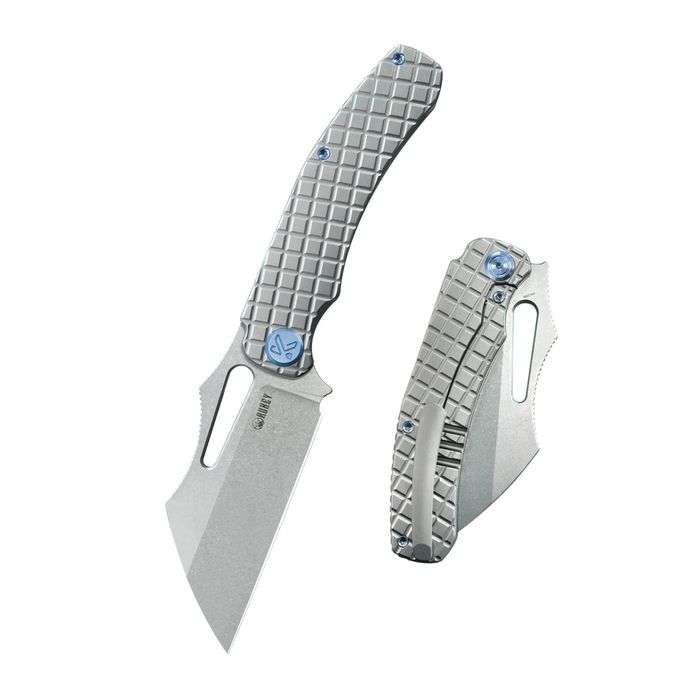Nóż składany Kubey Sylow Gray Titanium, Stonewashed 14C28N (KU260A)