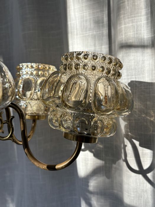 Mosiężna lampa Helena Tynnell Limburg lata 60