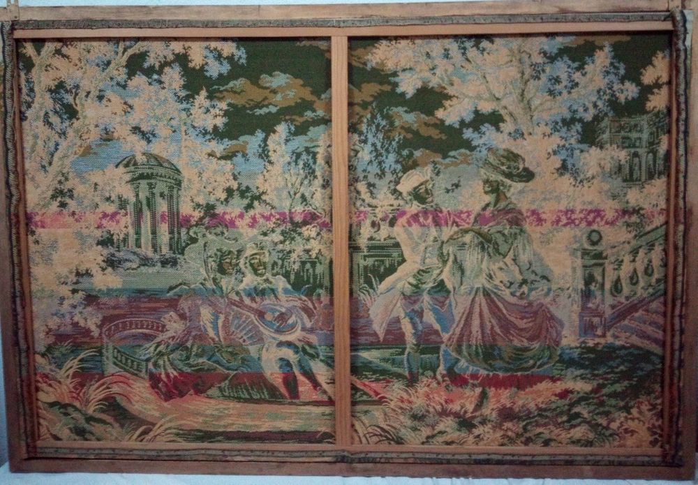 Quadro antigo de Tapeçaria com figuras da aristocracia