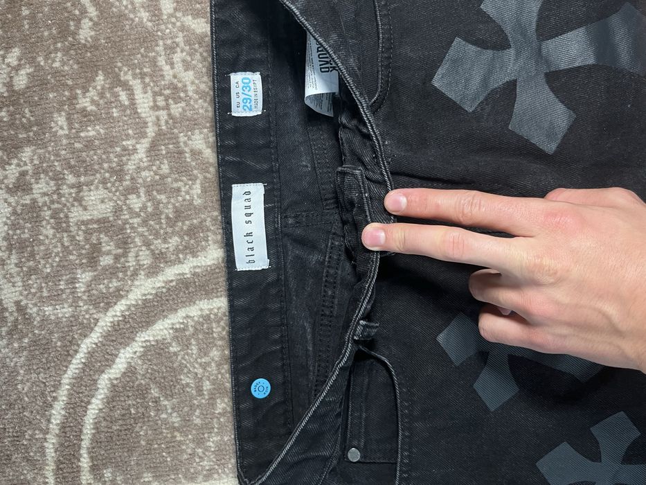 джинси в стилі Chrome Hearts Cross Patch Black Denim.
