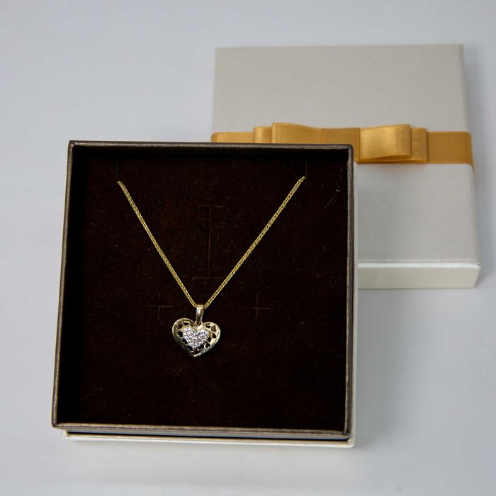 Złoty zestaw 585 łańcuszek plus zawieszka Serce 2,83 gram 45cm NOWY