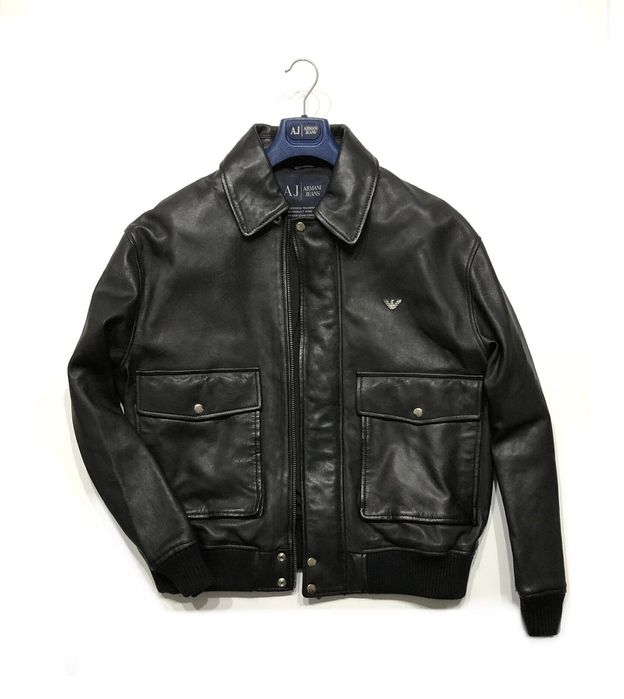 Pilotka skóra naturalna Armani Jeans Established