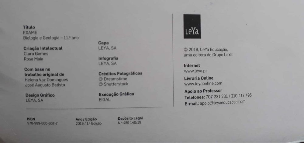 Exame 11 ano de Biologia e Geologia da Leya