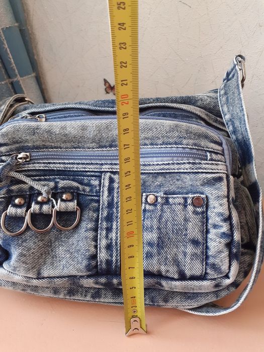Сумка через плече,джинсова