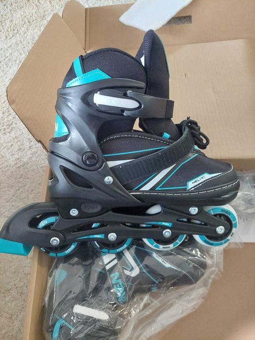 Regulowane rolki łyżwy 2w1 RAVEN Helixi 34-37 dwa kółka przednie LED