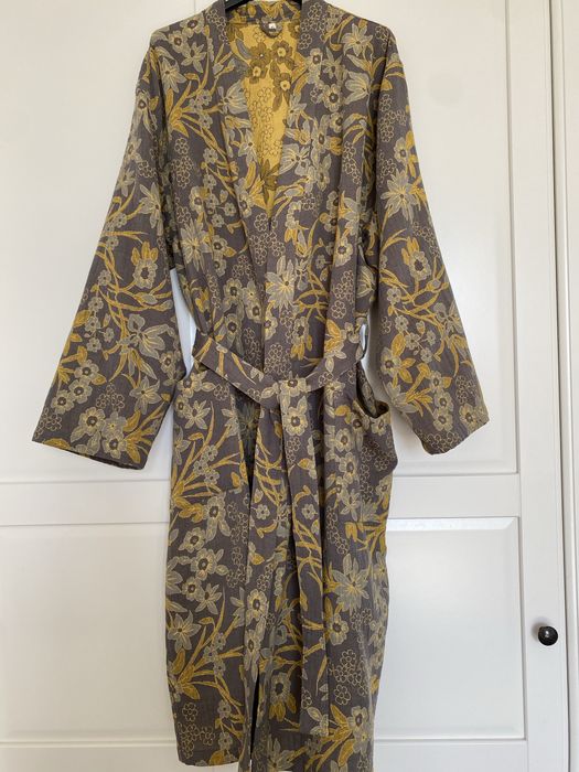 Kimono oliwkowe w stylu japońskim 100% cotton