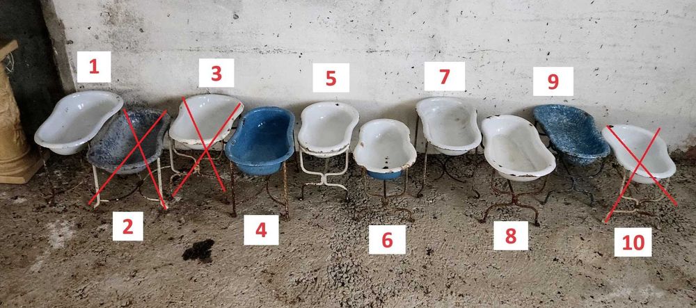 Bidé ferro esmaltado português com estrutura em ferro forjado