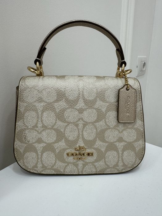 Оригінальна жіноча міні сумка Coach Lysa Top Handle Bag In Signature Canvas