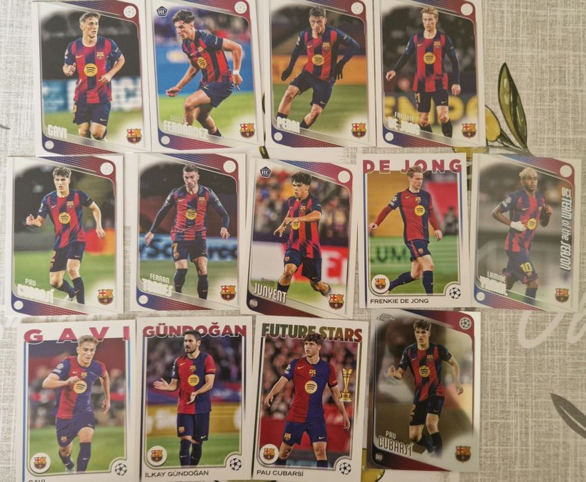 Lote 13 Cartas FC Barcelona – Lamine Yamal TOTS, Cubarsí (Chrome + FS), RCs, Gavi, Pedri