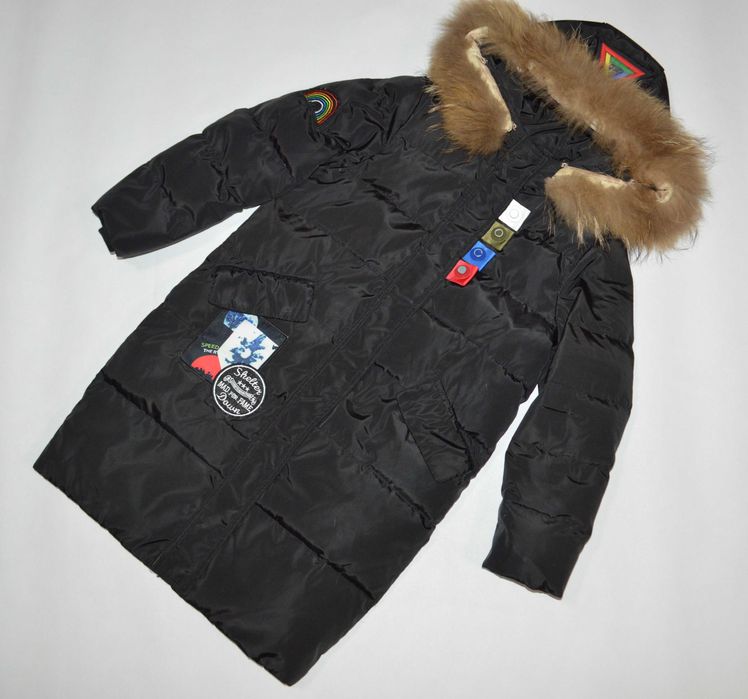 Зимовий пуховик для дівчинки 6-7років/122-128см